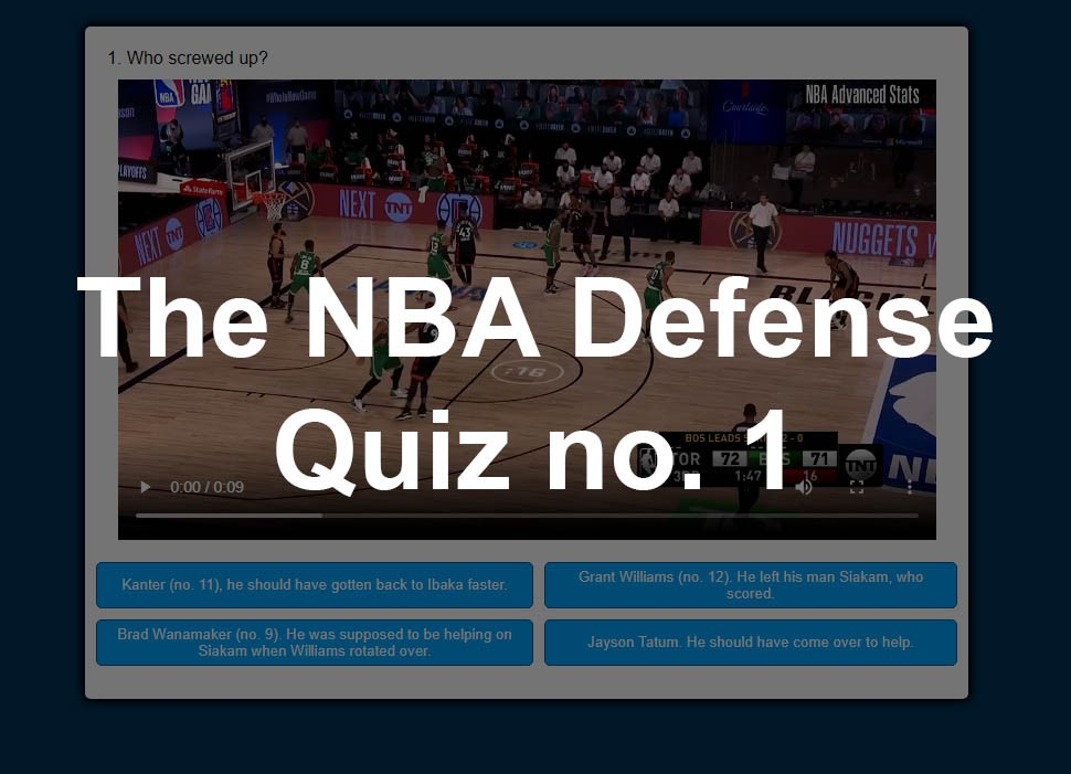 The NBA Defense Quiz